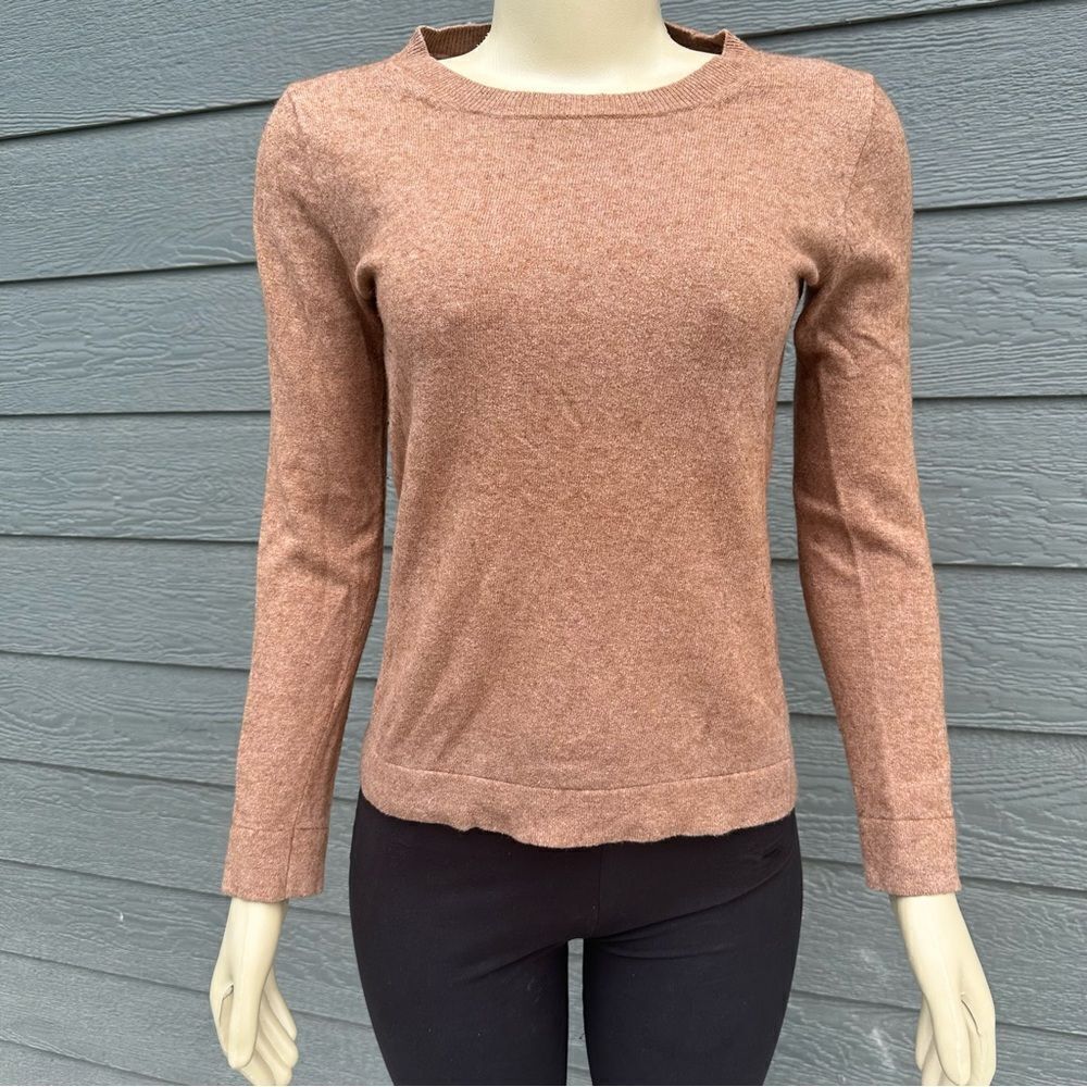 J. Crew‎ Mercantile Womens XS Sweater Crew Neck Brown Long Sleeve Wool Blend